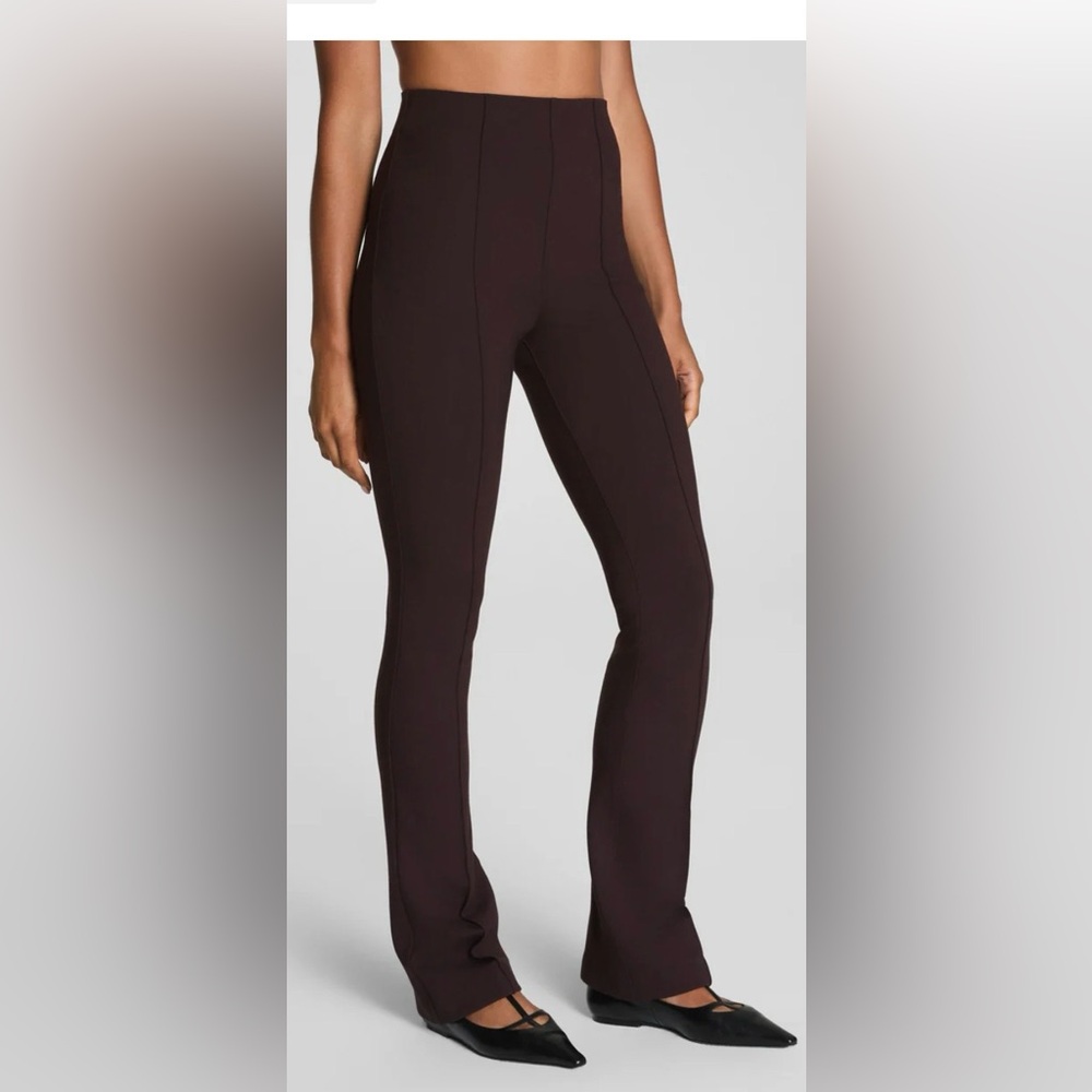 SPANX Micro Flare Truffle Deep Chocolate Brown Pants Sz M NWT